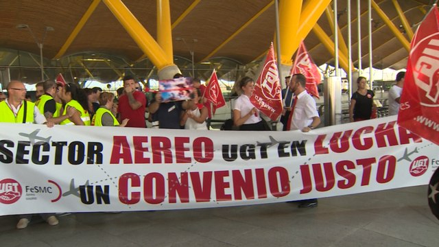 Huelga de Iberia en Barajas