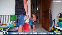 Ces parents préparent leur fils à sa première entrée à l'école !