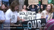 Greta Thunberg protestiert mit US-Schülern vor UNO-Sitz