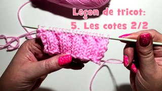 Leçon de tricot: 5. Les cotes 2/2