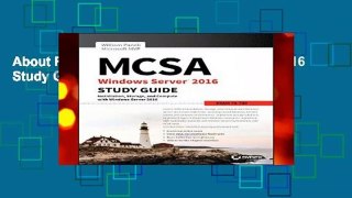 About For Books  MCSA Windows Server 2016 Study Guide: Exam 70-740  For Online