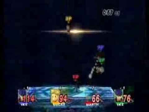 Super Smash Bros. Brawl - Ike VS Lucas VS Marth VS Ike