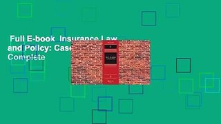 Full E-book  Insurance Law and Policy: Cases and Materials Complete