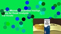 Online Microsoft Business Intelligence Tools for Excel Analysts  For Kindle