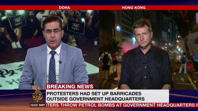 Hong Kong protesters tear-gassed after clashes with police