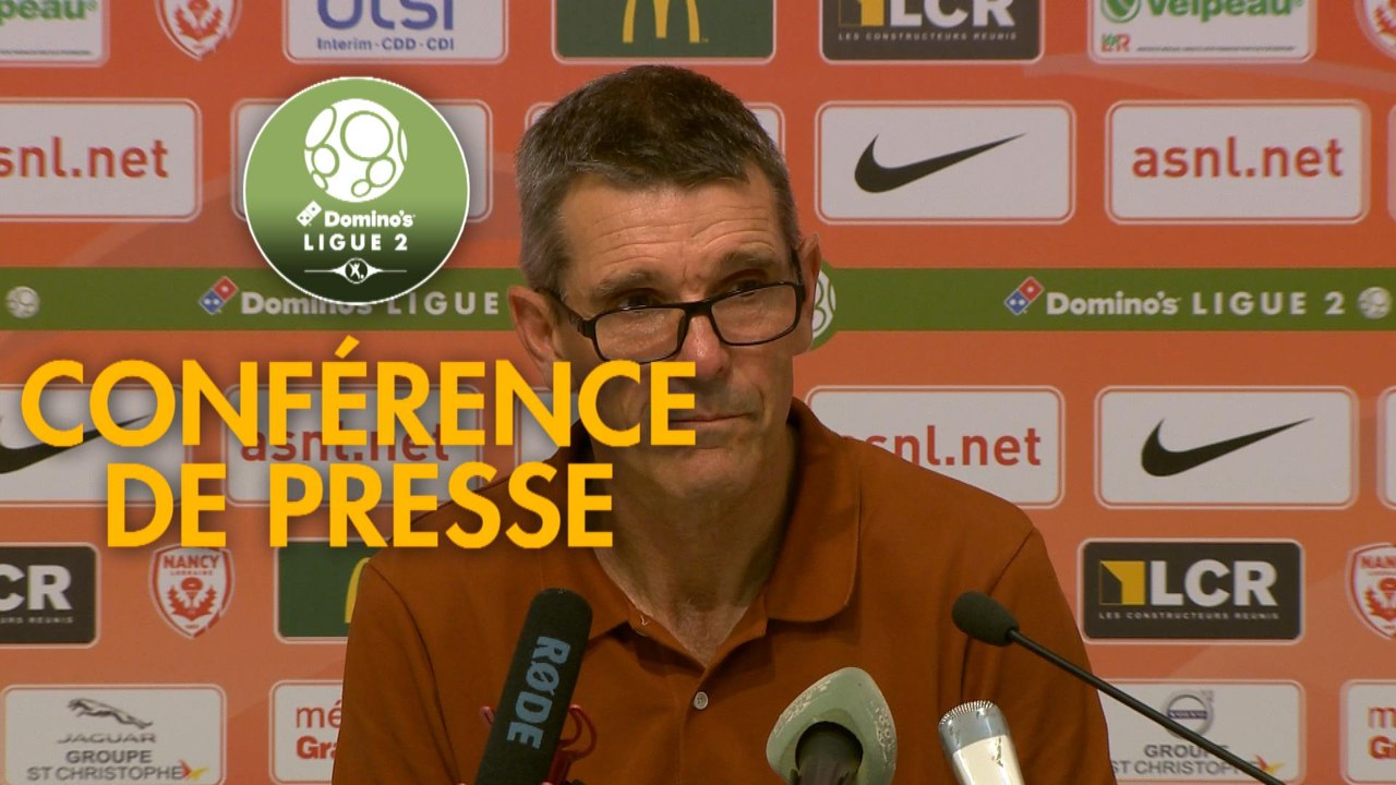 Conférence de presse AS Nancy Lorraine - Rodez Aveyron Football (1-1) : Jean-Louis GARCIA (ASNL) - Laurent PEYRELADE (RAF) - 2019/2020