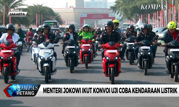 Menteri Jokowi Ikut Konvoi Uji Coba Kendaraan Listrik