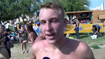 Marc-Antoine Olivier juste après sa victoire à l'EDF Aqua Challenge à Martigues