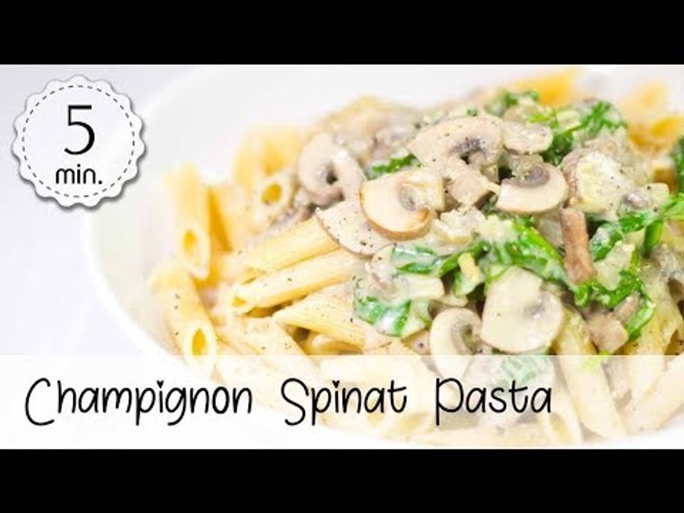 Vegane Champignon Spinat Pasta - Schnelle Champignon Soße selber machen! | Vegane Rezepte