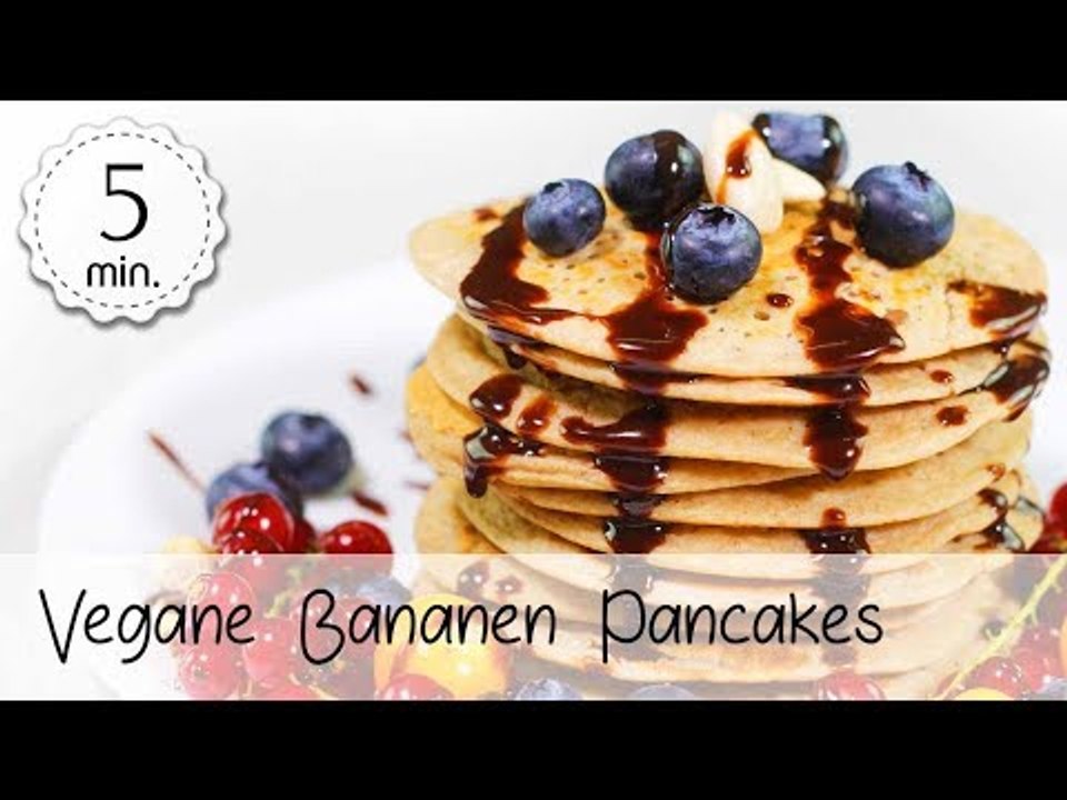 Vegane Bananen Pancakes - Bananen Pfannkuchen Rezept ohne Ei - Vegane Pfannkuchen | Vegane Rezepte