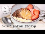 Veganes Schoko Erdnussbutter Porridge - Warmes Veganes Müsli selber machen! | Vegane Rezepte
