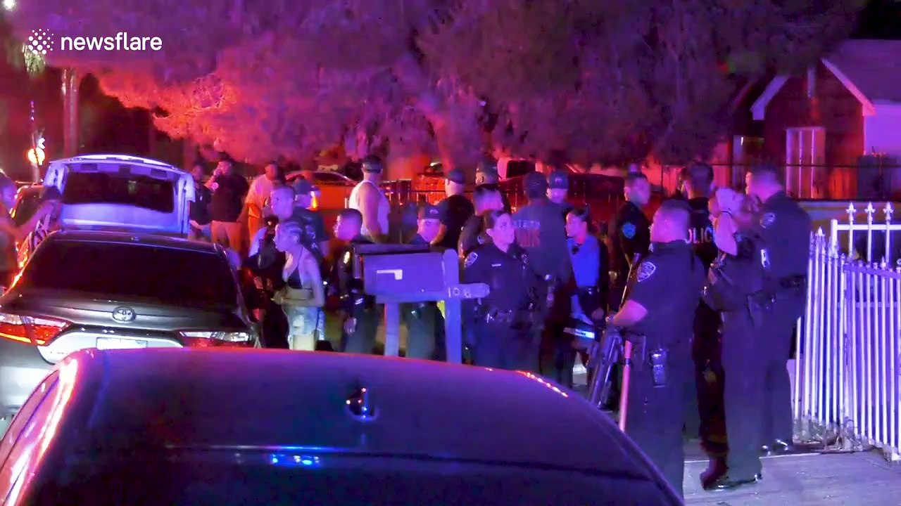 Shooting at California pool party leaves vehicle riddled with bullet holes