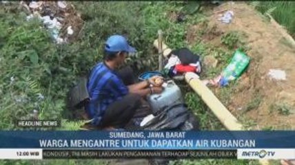 Kekeringan, Warga Sumedang Terpaksa Gunakan Air Kubangan