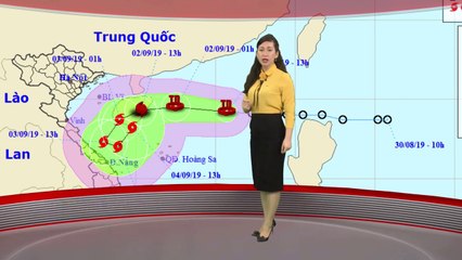Dự báo thời tiết ngày 2/9/2019 | Áp thấp nhiệt đới mạnh lên thành cơn bão số 5