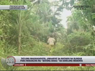 Children get stones from mountain for a living