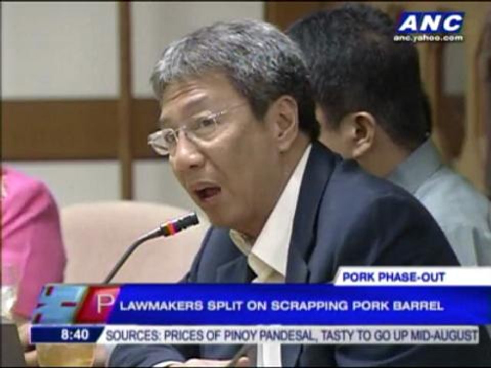 Lawmakers divided over pork barrel scrapping