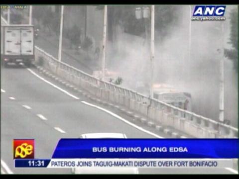 Bus catches fire along EDSA