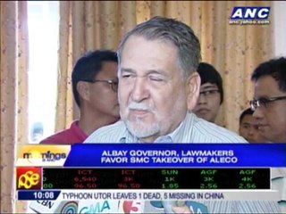 Albay governor, lawmakers favor SMC takeover of Aleco