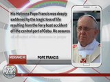 Pope Francis sends prayers to Cebu mishap victims