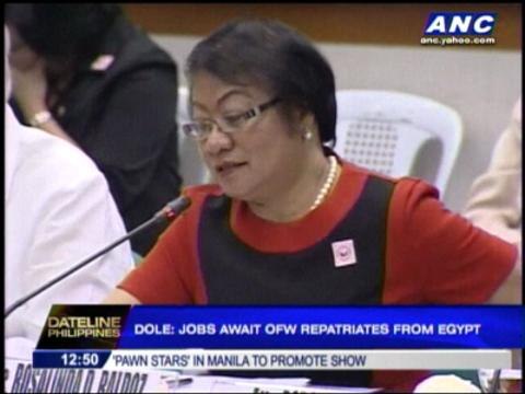 Jobs await OFW repatriates from Egypt