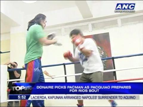 Donaire picks Pacquiao over Rios