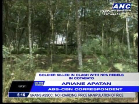 Soldier killed in clash with NPA rebels