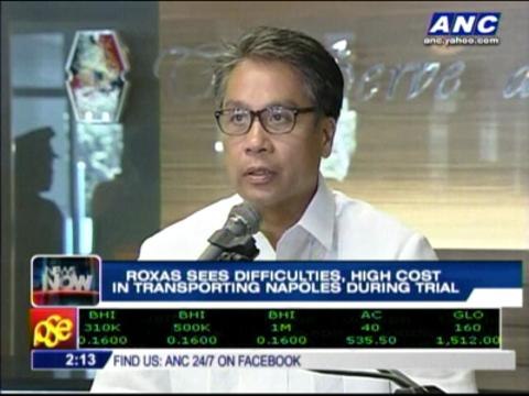 Roxas sees high cost in transporting Napoles during trial
