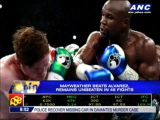Mayweather routs Alvarez, remains unbeaten