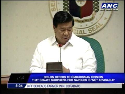 Ombudsman doesn't want Napoles in Senate probe
