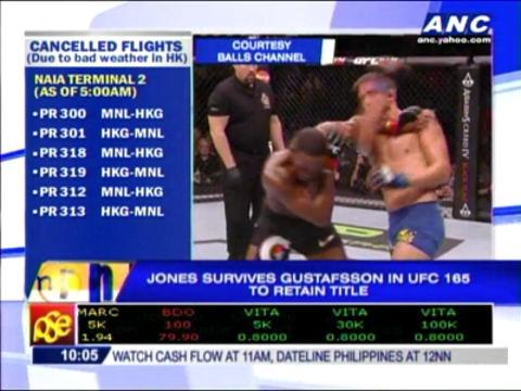 Jones survives Gustafsson to retain title