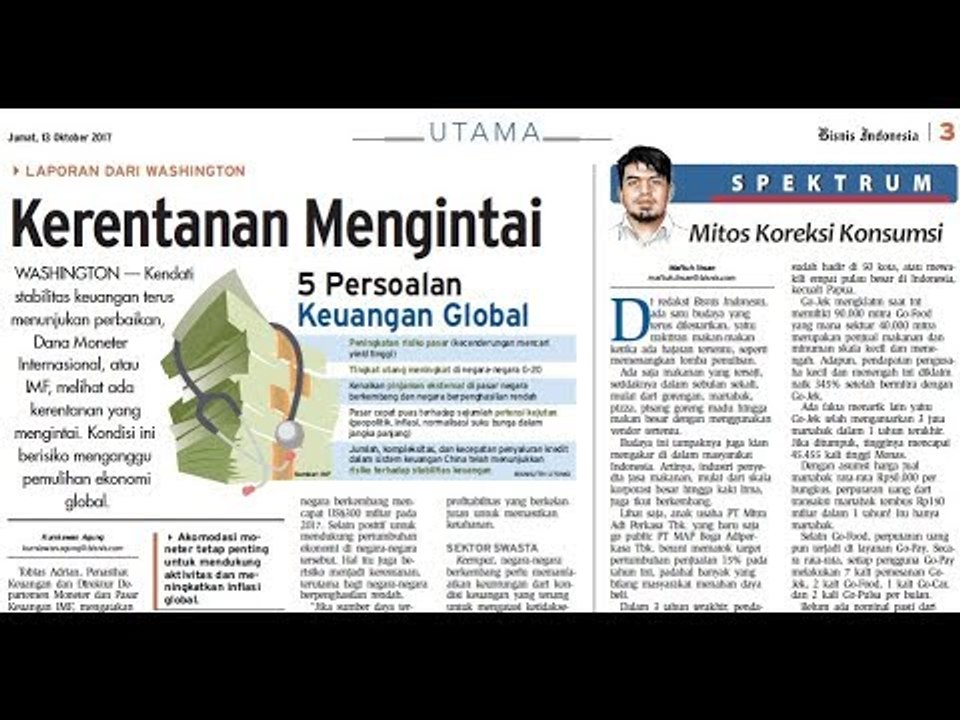 Pemulihan Ekonomi Global - Bisnis Pagi Edisi 13 Oktober 2017 (2/3)