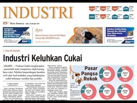 Pelaku Industri Keluhkan Cukai - Bisnis Pagi Edisi 25 Oktober 2017 (2/3)