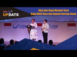 Aksi dan Gaya Menteri Susi, Baju Motif Ikan dan Nyanyi Bareng Slank