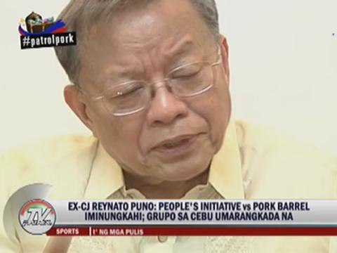 Ex-CJ Puno urges People's Initiative vs pork barrel