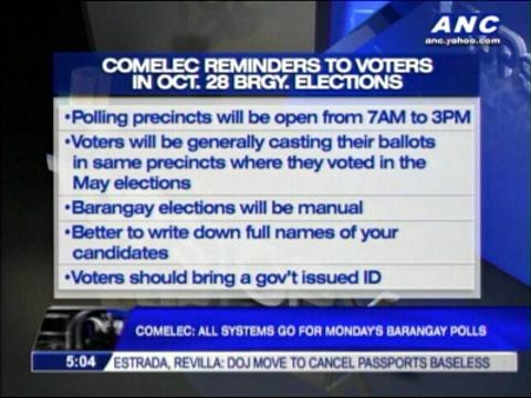 Comelec: All systems go for barangay polls