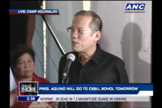PNoy to visit quake-ravaged Bohol, Cebu