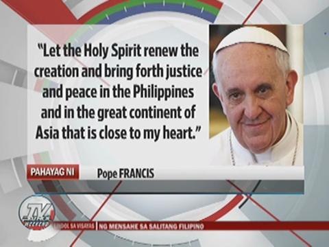 Pope to Pinoys: 'Pagpalain kayo ng Diyos!'