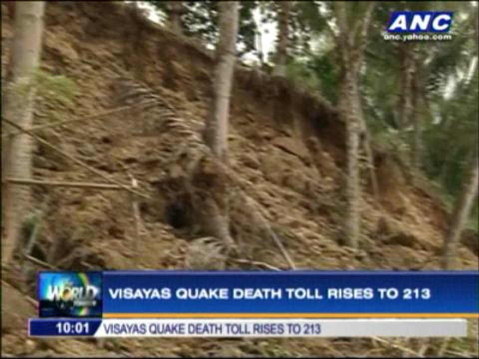 Visayas quake death toll now at 213