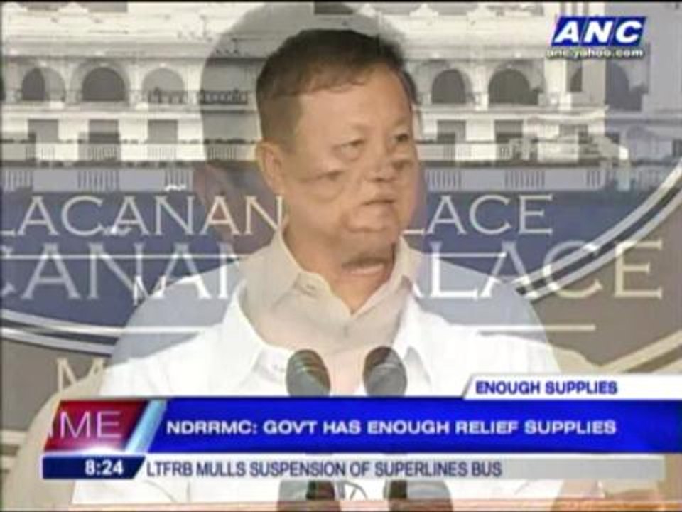 NDRRMC: Gov't has enough relief supplies