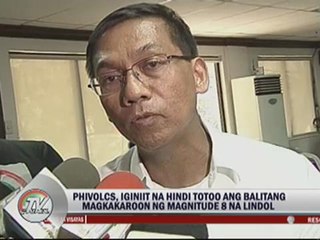 下载视频: Phivolcs debunks 'magnitude 8' quake rumors