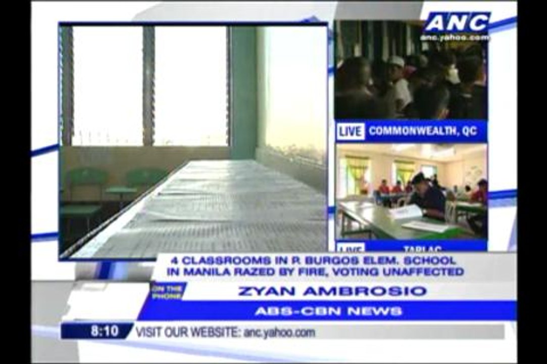 Fire hits Manila school, polls continue