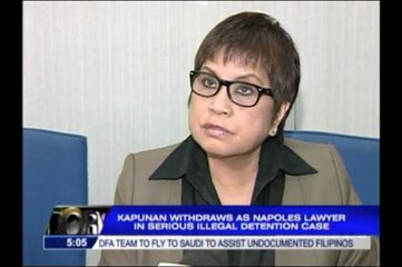 Kapunan quits as Napoles' lawyer