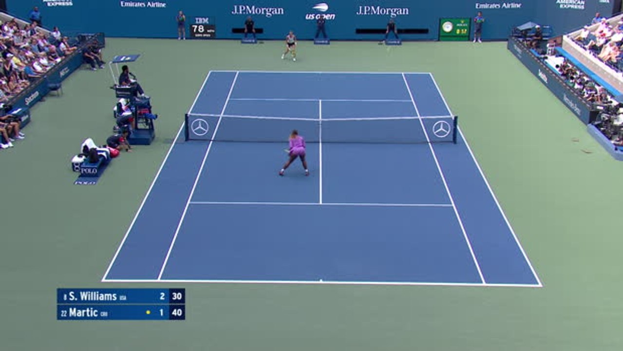 CLEAN - Serena eases past Martic