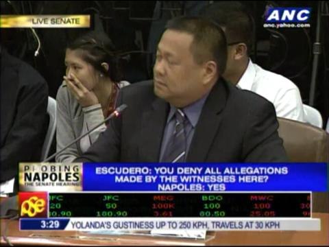 Napoles evasive, senators say