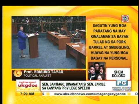 Punto por Punto: Miriam, binanatan si Enrile sa privilege speech