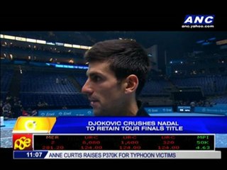 Djokovic crushes Nadal to retain Tour Finals title