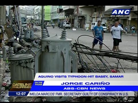 PNoy visits typhoon-hit Basey, Samar