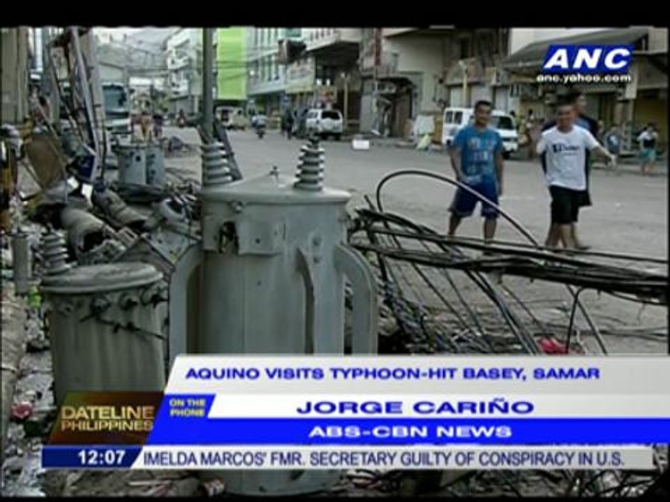 PNoy visits typhoon-hit Basey, Samar
