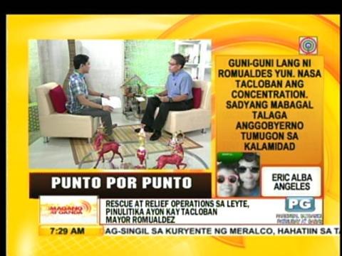 Punto por Punto: Rescue at relief operations sa Leyte pinulitika, ayon kay Tacloban Mayor Romualdez