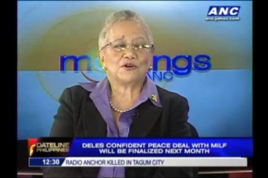 Deles confident MILF peace deal finalized by January